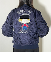 水森亜土 MA-1 オトコノコ(ネイビー） Mサイズ アパレル ジャンパー