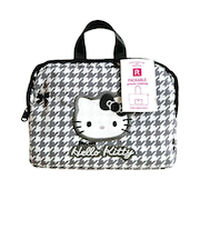 サンリオ ハローキティ パッカブル トートバッグ Lサイズ (Houndstooth) 折り畳み  Sanrio