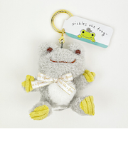 かえるのピクルス スマイルホップ カラビナマスコット ぬいぐるみ グレー