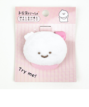 お文具といっしょ 押すと音が鳴るふわふわバッジ ばぶんぐさん ぬいぐるみ ホワイト