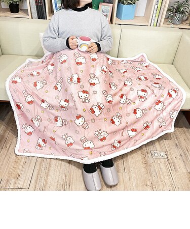 サンリオ ハローキティ あったかハーフケット フランネル ひざ掛け 