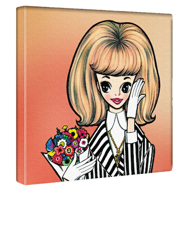 内藤ルネ キャンバスアート ルネガール＜こんにちは！マドモアゼル＞ インテリア アートパネル