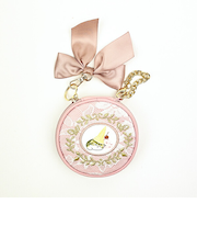 モフサンド mofusand レース×刺繍 アクセサリーポーチ ピンク