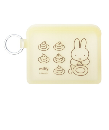 ミッフィー miffy シリコンフラットミニポーチ FLAPPO (ケーキ) アイポリー パスケース