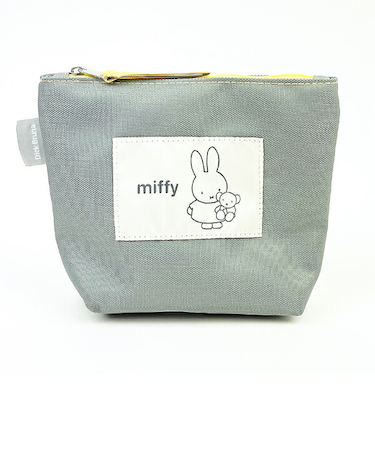 ミッフィー miffy BIGワッペンポーチ グレー