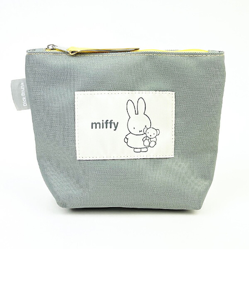 ミッフィー miffy BIGワッペンポーチ グレー