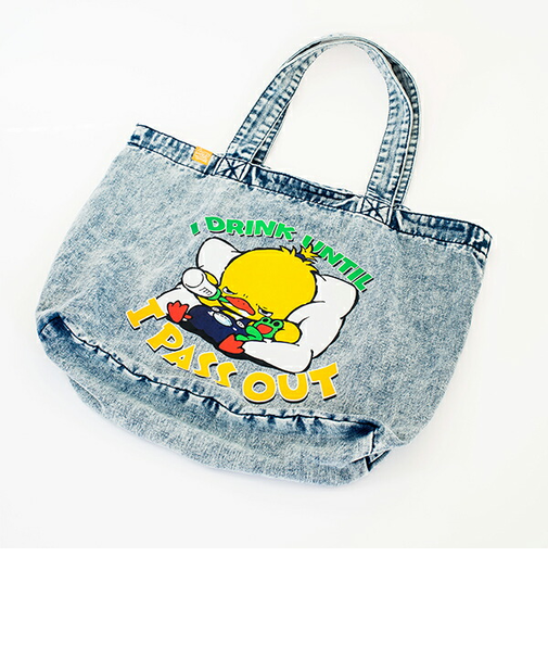 angrybabyz アンベビ デニムトート 飲んだくれ トートバッグ バッグ スクール オフィス