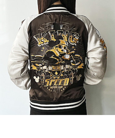 ディズニー ミッキーマウス キングモーター スカジャン L ブルゾン