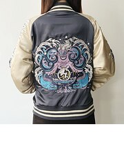 ディズニー ヴィランズ アースラ ワールドツアー スカジャン L ブルゾン