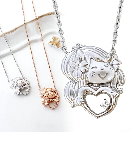 水森亜土 ネックレス シルバー ダイヤモンド 天然石 ジュエリー