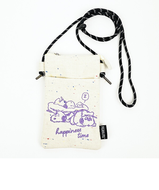 スヌーピー オラフ＆アンディ ファスナーサコッシュ ショルダーバッグ スマホケース ホワイト SNOOPY