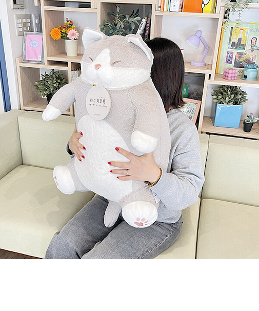 ねこ肯定感 はちわれのかつお BIGぬいぐるみ りぶはあと