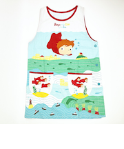 ジブリ 崖の上のポニョ だいすき かっぽう着 (ラン型エプロン) エプロン タブリエ 幼稚園 保育園