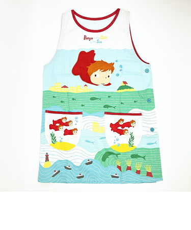 ジブリ 崖の上のポニョ だいすき かっぽう着 (ラン型エプロン) エプロン タブリエ 幼稚園 保育園