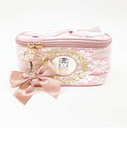 モフサンド mofusand バニティーポーチ レース×刺繍 コスメポーチ ピンク