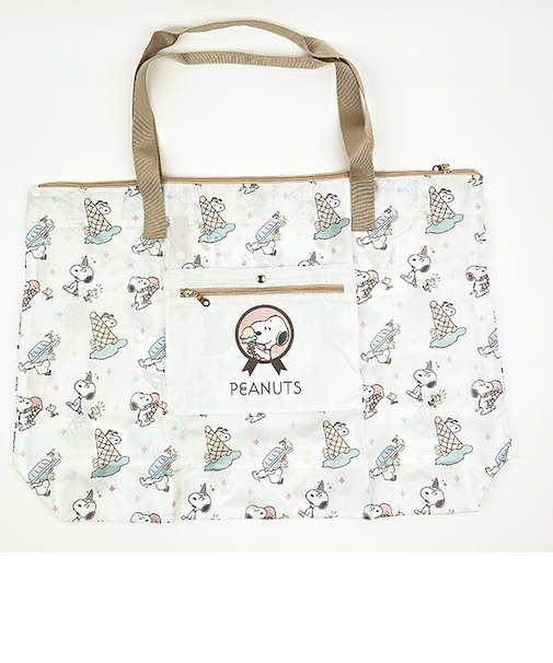 SNOOPY スヌーピー スーベニアバッグ アイスクリームファクトリーシリーズ キャリー バッグ 折りたたみ エコバッグ 旅行