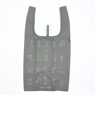 SNOOPY スヌーピー RE-PET マルシェバッグ グレー エコバッグ 折りたたみバッグ お買い物