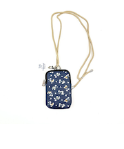 モフサンド mofusand フォンタブ&ショルダーポーチ フラワー スマホ ネイビー
