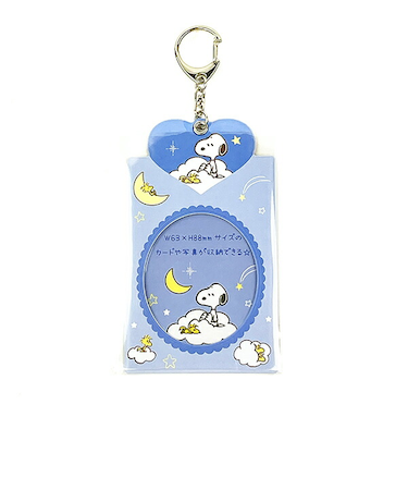 スヌーピー &フレンズ カードホルダー キーホルダー ブルー 推し活 SNOOPY