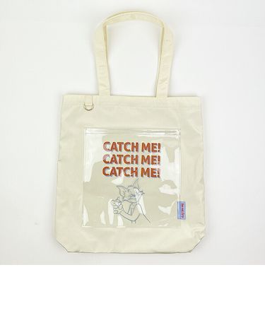 トムとジェリー ポケットトートバッグ アイボリー