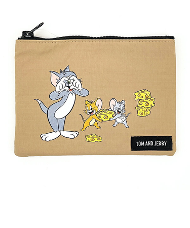 トムとジェリー CHEES DAY フラットポーチ (ベージュ)