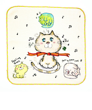 水森亜土 ハミングキャット ハンドタオル ハンカチ 亜土ちゃん