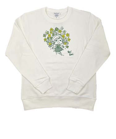 水森亜土 ハナ トレーナー(M) ホワイト アパレル 亜土ちゃん