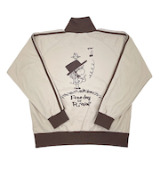 水森亜土 オンナノコ トラックジャケット(L) サンドベージュ×ダークブラウン アパレル 亜土ちゃん