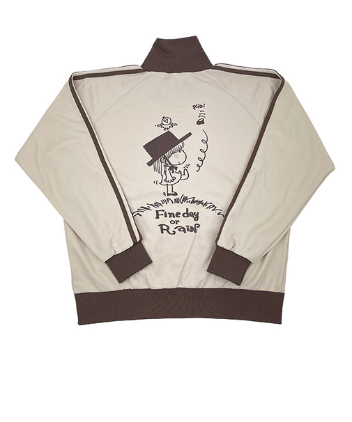 水森亜土 オンナノコ トラックジャケット(L) サンドベージュ×ダークブラウン アパレル 亜土ちゃん