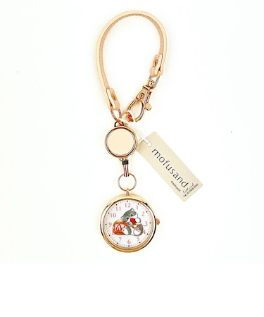 モフサンド リールキーチェーンウォッチ イチゴにゃん ピンク 時計 mofusand