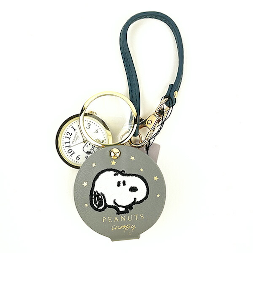スヌーピー ルーペ付きハンドウォッチ グレー 時計 SNOOPY