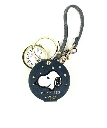 スヌーピー ルーペ付きハンドウォッチ ネイビー 時計 SNOOPY
