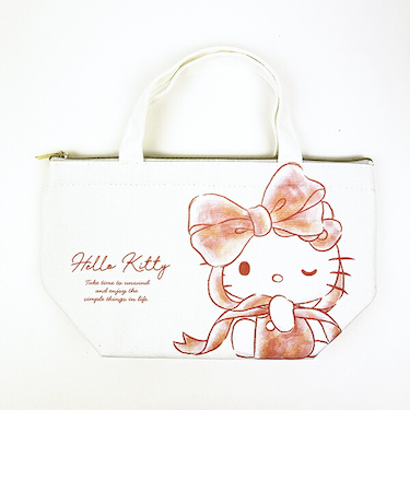 サンリオ ハローキティ 水彩ビッグリボン 保冷帆布ランチバッグ Sanrio