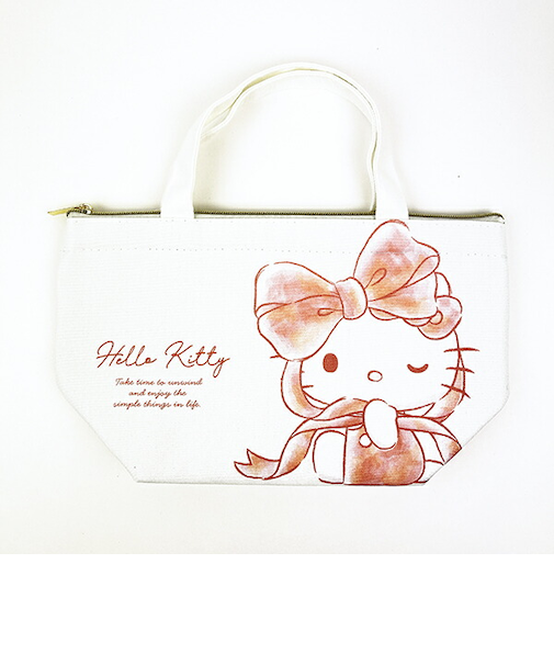 サンリオ ハローキティ 水彩ビッグリボン 保冷帆布ランチバッグ Sanrio