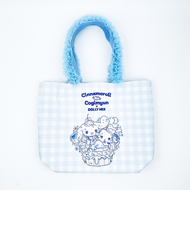 サンリオ シナモロール×こぎみゅん ドーリーミックス フリルハンドルトートバッグ ブルー Sanrio