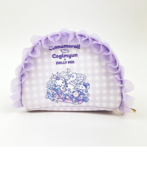 サンリオ シナモロール×こぎみゅん ドーリーミックス フリルラウンドポーチ パープル Sanrio