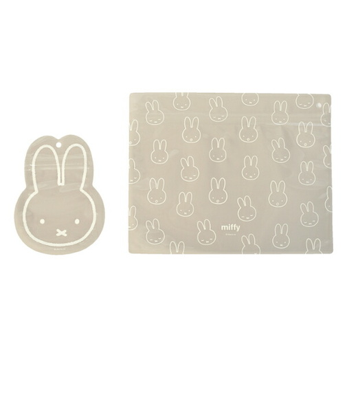 ミッフィー miffy ジッパーバッグ(グレージュ) ポーチ