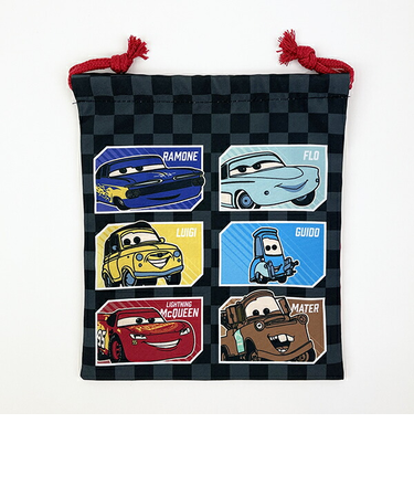 ディズニー カーズ 巾着(小) ブラック ランチ スクール Disney