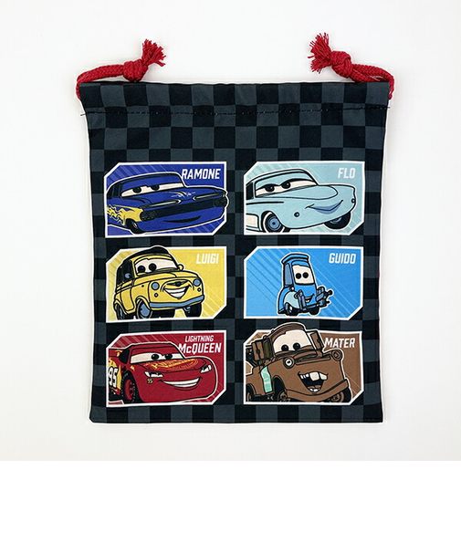 ディズニー カーズ 巾着(小) ブラック ランチ スクール Disney