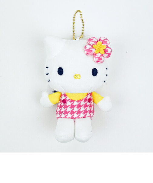 サンリオ ハローキティ マスコットコレクション カオハナ ピンク ぬいぐるみ 千鳥柄 サンリオ