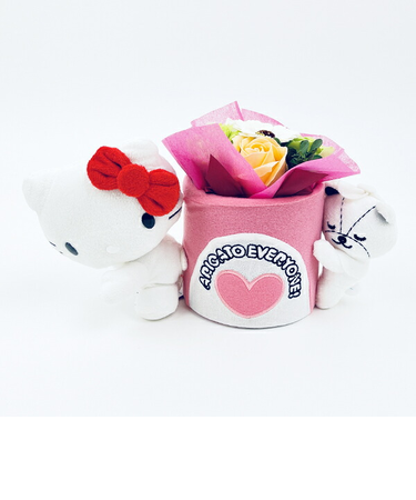 サンリオ サンリオ ハローキティ お花付きぬいぐるみポット ギフトセット フラワーアレジメント 造花 Sanrio