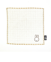 ミッフィー miffy ガーゼギンガムハンカチ (ベージュ) ベビー