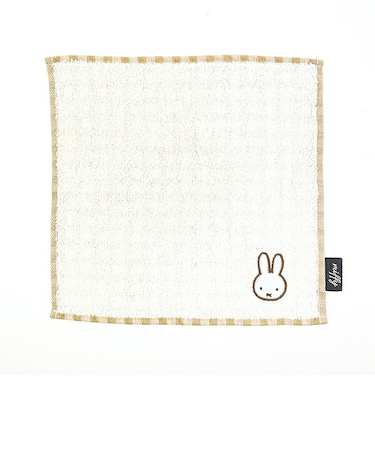ミッフィー miffy ガーゼギンガムハンカチ (ベージュ) ベビー