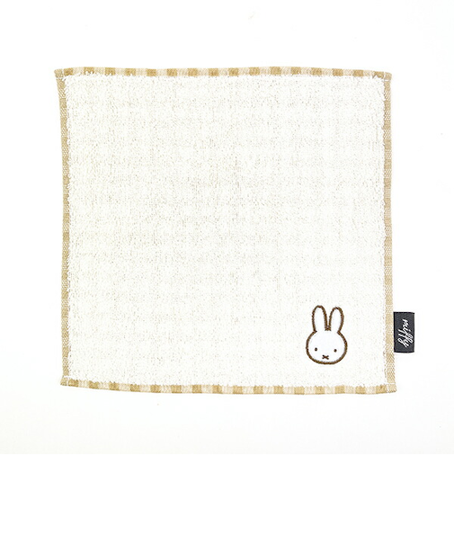 ミッフィー miffy ガーゼギンガムハンカチ (ベージュ) ベビー