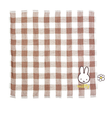 ミッフィー miffy ガーゼギンガムハンカチ (ブラウン) ストロベリー＆チョコレート ベビー