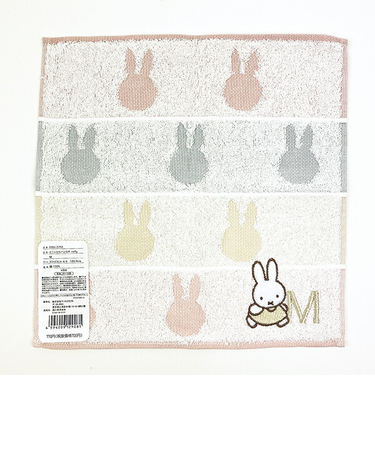ミッフィー miffy イニシャルハンカチ(M) ピンク