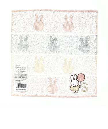ミッフィー miffy イニシャルハンカチ(S) ピンク