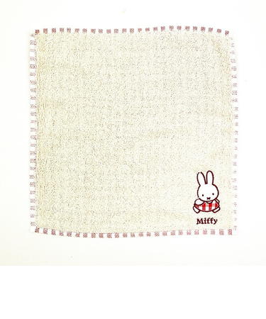 ミッフィー miffy ワッペンタオルハンカチ (レッド) ギンガムシリーズ