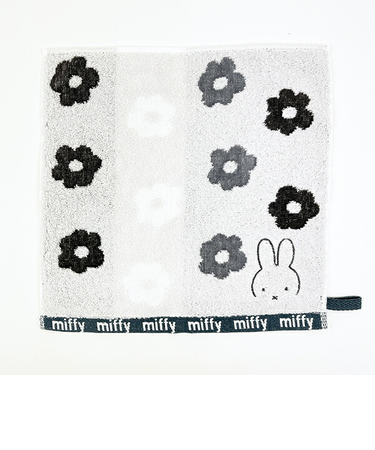 ミッフィー miffy ハンカチ (モノクロ柄) フラワーポップシリーズ