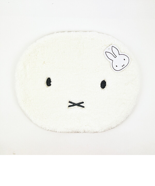 ミッフィー miffy ふわふわフェイス アクセントマット (アイボリー)